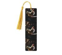 5 Pcs Wooden Bookmark for Men Women Wood Bookmarks with Holes and Tassels Vintage Bookmark Chicken on a Branch Wood Hanging Tags Ornaments Handmade Craft Book Marks for Gifts