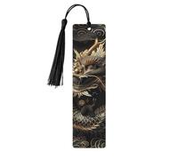 5 Pcs Wooden Bookmark for Men Women Wood Bookmarks with Holes and Tassels Vintage Bookmark Chinese Dragon Style Wood Hanging Tags Ornaments Handmade Craft Book Marks for Gifts