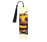 5 Pcs Wooden Bookmark for Men Women Wood Bookmarks with Holes and Tassels Vintage Bookmark Cute Bee Wood Hanging Tags Ornaments Handmade Craft Book Marks for Gifts