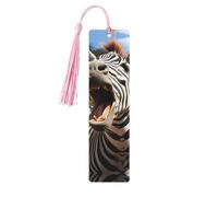 5 Pcs Wooden Bookmark for Men Women Wood Bookmarks with Holes and Tassels Vintage Bookmark Funny Zebra Wood Hanging Tags Ornaments Handmade Craft Book Marks for Gifts