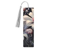 5 Pcs Wooden Bookmark for Men Women Wood Bookmarks with Holes and Tassels Vintage Bookmark Modern Floral Painting Wood Hanging Tags Ornaments Handmade Craft Book Marks for Gifts