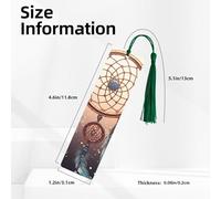 5 Pcs Wooden Bookmark for Men Women Wood Bookmarks with Holes and Tassels Vintage Bookmark Native American Dream Catcher Wood Hanging Tags Ornaments Handmade Craft Book Marks for Gifts