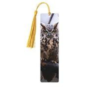 5 Pcs Wooden Bookmark for Men Women Wood Bookmarks with Holes and Tassels Vintage Bookmark Owl on a Branch Wood Hanging Tags Ornaments Handmade Craft Book Marks for Gifts