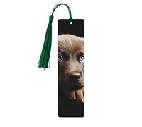 5 Pcs Wooden Bookmark for Men Women Wood Bookmarks with Holes and Tassels Vintage Bookmark Puppies Dog Wood Hanging Tags Ornaments Handmade Craft Book Marks for Gifts