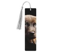 5 Pcs Wooden Bookmark for Men Women Wood Bookmarks with Holes and Tassels Vintage Bookmark Puppies Dog Wood Hanging Tags Ornaments Handmade Craft Book Marks for Gifts