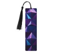 5 Pcs Wooden Bookmark for Men Women Wood Bookmarks with Holes and Tassels Vintage Bookmark Purple Geometric Wood Hanging Tags Ornaments Handmade Craft Book Marks for Gifts