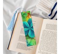 5 Pcs Wooden Bookmark for Men Women Wood Bookmarks with Holes and Tassels Vintage Bookmark Rainbow Circle Shamrock Wood Hanging Tags Ornaments Handmade Craft Book Marks for Gifts