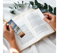 5 Pcs Wooden Bookmark for Men Women Wood Bookmarks with Holes and Tassels Vintage Bookmark Sea Lighthouse Sandbeach Wood Hanging Tags Ornaments Handmade Craft Book Marks for Gifts