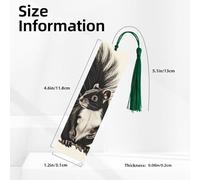 5 Pcs Wooden Bookmark for Men Women Wood Bookmarks with Holes and Tassels Vintage Bookmark Skunk Wood Hanging Tags Ornaments Handmade Craft Book Marks for Gifts