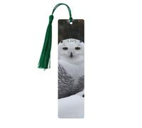 5 Pcs Wooden Bookmark for Men Women Wood Bookmarks with Holes and Tassels Vintage Bookmark Snow Owl Wood Hanging Tags Ornaments Handmade Craft Book Marks for Gifts