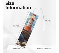 5 Pcs Wooden Bookmark for Men Women Wood Bookmarks with Holes and Tassels Vintage Bookmark Starfish Lighthouse Beach Wood Hanging Tags Ornaments Handmade Craft Book Marks for Gifts