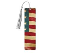 5 Pcs Wooden Bookmark for Men Women Wood Bookmarks with Holes and Tassels Vintage Bookmark Vintage American Flag 4Th of July USA Wood Hanging Tags Ornaments Handmade Craft Book Marks for Gifts