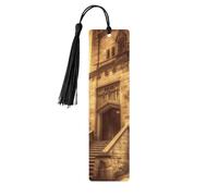 5 Pcs Wooden Bookmark for Men Women Wood Bookmarks with Holes and Tassels Vintage Bookmark Vintage Medieval Wood Hanging Tags Ornaments Handmade Craft Book Marks for Gifts