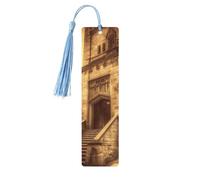5 Pcs Wooden Bookmark for Men Women Wood Bookmarks with Holes and Tassels Vintage Bookmark Vintage Medieval Wood Hanging Tags Ornaments Handmade Craft Book Marks for Gifts