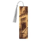 5 Pcs Wooden Bookmark for Men Women Wood Bookmarks with Holes and Tassels Vintage Bookmark Vintage Medieval Wood Hanging Tags Ornaments Handmade Craft Book Marks for Gifts