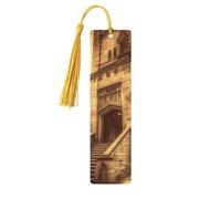 5 Pcs Wooden Bookmark for Men Women Wood Bookmarks with Holes and Tassels Vintage Bookmark Vintage Medieval Wood Hanging Tags Ornaments Handmade Craft Book Marks for Gifts