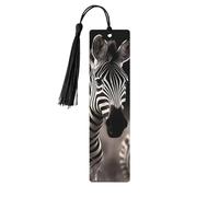 5 Pcs Wooden Bookmark for Men Women Wood Bookmarks with Holes and Tassels Vintage Bookmark Wild Animals Zebra Wood Hanging Tags Ornaments Handmade Craft Book Marks for Gifts