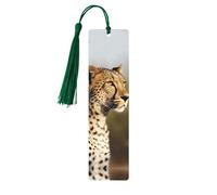 5 Pcs Wooden Bookmark for Men Women Wood Bookmarks with Holes and Tassels Vintage Bookmark Wild Animal Leopard Wood Hanging Tags Ornaments Handmade Craft Book Marks for Gifts