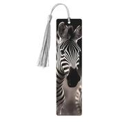 5 Pcs Wooden Bookmark for Men Women Wood Bookmarks with Holes and Tassels Vintage Bookmark Wild Animals Zebra Wood Hanging Tags Ornaments Handmade Craft Book Marks for Gifts
