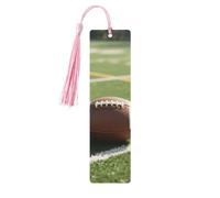 5 Pcs Wooden Bookmarks for Book Lovers with Colorful Tassels, Handmade DIY Book Mark American Football On Playground Page Markers Double-Sided Artistic Book Accessories Gift for Women Men