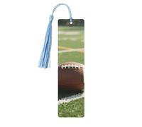 5 Pcs Wooden Bookmarks for Book Lovers with Colorful Tassels, Handmade DIY Book Mark American Football On Playground Page Markers Double-Sided Artistic Book Accessories Gift for Women Men
