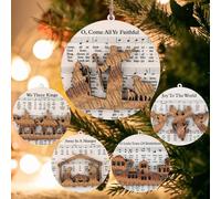 5 Pcs Wooden Christmas Hanging Decorations, Christmas Religious Ornaments Christmas Nativity Story Wood Ornaments for Thanksgiving Gift Christmas Jesus Holiday Decoration