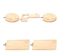 5 Pcs Wooden Hamster Platform, L Shaped Rat Cage Platforms with 3.1 in 7.9 cm Hole, Small Animal Climbing Steps, Natural Wood, Easy to Install for Chinchilla, Gerbil, Bird