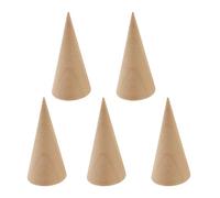 5 Pcs Wooden Ring Holder Cone Shape Ring Organizer Stand Jewelry Display Rack Business Photography Room Decor Wooden Organizer Stand