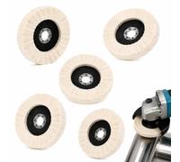5 Pcs Wool Felt Flap Polishing Disc, 115mm Polishing Wheel Flap Discs | Dense Wool Felt Flap Discs, Heat Dissipating, Low Vibration, Reusable, For Metal Stone Glass Auto Polishing