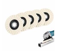 5 Pcs Wool Felt Flap Polishing Disc, 4.5 Inch Wool Polishing | Wool Fan Delivers Mirror Polish Removes Minor Scratches Flexible Shape Fits Curved Parts for Steel Aluminium Metal Finishing