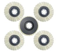 5 Pcs Wool Felt Flap Polishing Discs, Corrugated Buffing Wheel Pad for Angle Grinder Stainless Steel, Aluminum Metal Surface Finishing Restoration Kit