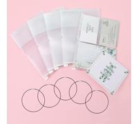 5 Pcs Zipper Pocket for Travelers Notebook Clear Zipper Pocket Refill Pack Plastic Traveler Notebook Insert with 5 Elastic Bands PVC Clear File Zippers Pockets for Card Passport Document(7.28 x 5.1")