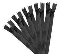 5 Pcs Zips for Sewing | Invisible Zips | Black Zip | Zippers for Sewing | 40cm Nylon Zipper | Sewing Accessories for Zip Repair Kit | Zips for Cushions Bags Clothes Pants