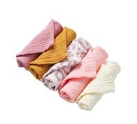 5 PcsWashcloth FaceclothInfant Wash Hand Face Baby Cotton Square Towels Handkerchief Muslin Cloth Feeding Bib Baby Bibs for Boy Teething