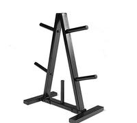 5-Peg Weight Plate Tree and Vertical Bar Holder Storage Rack Organizer Stable Large Holes Small Holes Brackets for Home Gym, Black,