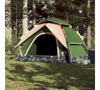 5-Person Camping Tent, Green Dome Shape, Waterproof Polyester with PU Coating, Quick Release System for Outdoor Adventures, Family Tent Camping