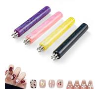 5 Petal Flower Nail Dotting Pen, Instant One-Stroke Floral Design Tool, 1.8mm Fine Tip Nail Art Dotting Tool for DIY Manicure, Rhinestone Picker & Essential Nail Tools (4PCS)