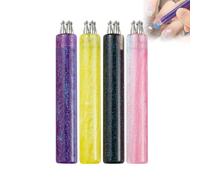 5 Petal Flower Nail Dotting Pen,One Stroke Flower Design Tool,1.8mm Fine Tip Rhinestone Pickers,Handle Dotting Tool for DIY Nail Art 4pcs (A-4pcs)