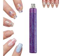 5 Petal Flower Nail Dotting Pen, Stroke Flower Design Tool, Quick Floral Pattern Stamp Pen, Handle Dotting Tool for DIY Nail Art for Beginner Enthusiast Girls Women (Purple)