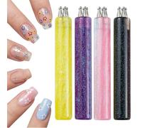5 Petal Flower Nail Dotting Pen, Stroke Flower Design Tool, Quick Floral Pattern Stamp Pen, Handle Dotting Tool for DIY Nail Art for Beginner Enthusiast Girls Women (Mix)