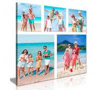 5 Photo Collage Square Personalised Canvas Print - Custom Photo Collage Wall Art - Multiple Sizes via “Customise Now” - Custom Printed Gift for Home & Occasions