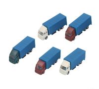 5 Piece 1:150 Scale Plastic Container Truck Models Compatible with N Gauge Model Railways Diorama Accessories and Miniature Scenery