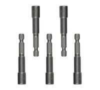 5-Piece 1/4" Hex Nut Driver Bit Set - Extension Socket with Quick-Change Hex Shank, 2.5" Length for Impact Drill (Gray-5, 1/4")