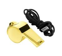 5 Piece 120dB Stainless Steel Whistles,Safety Whistle Emergency for Teachers,Referee Loud Whistle with Lanyard (Gold)