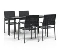 (5 piece, 140 cm) vidaXL Garden Dining Set Outdoor Lounge Set Table Chair Poly Rattan and Steel