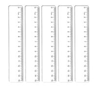 5-Piece 15cm Clear Plastic Ruler Set, Perfect for School & Office Use, Transparent Measuring Tools for Crafting, Drawing, and Precision Work, Small Rulers for Kids & Adults