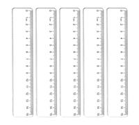 5-Piece 15cm Transparent Ruler Set - High Precision Metric & Imperial Scales for School, Office & Crafting