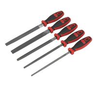Loops 5 Piece 200mm Engineers Smooth Cut File Set - Double Cut - Comfort Grip Handles Loops Multicolor