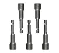 5-Piece 3/8" Hex Nut Driver Bit Set - Extension Socket with Quick-Change Hex Shank, 2.5" Length for Impact Drill (Gray-5, 3/8")