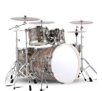 5 Piece Adult Drum Set, 22 Inch Adult Drum Set Bold and thickened alloy bracket with Cymbal Stands, Stool, Drum Pedal, Sticks, 5 Drums 4 Cymbals(Light Gray)